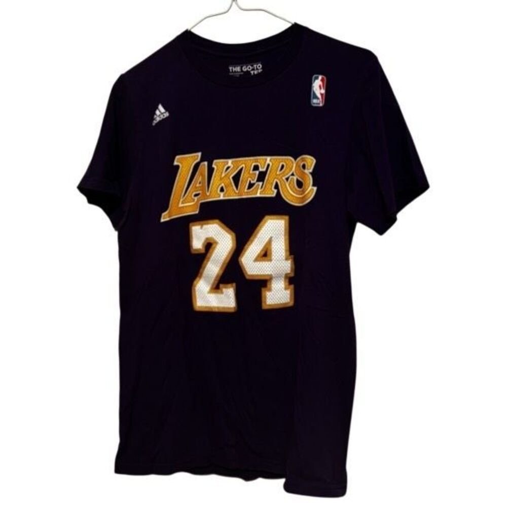 Adidas Kobe Bryant #24 LA Lakers Graphic T-Shirt Adult Small Purple Cotton NBA
